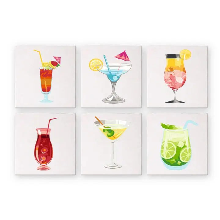 Set mini pintura por números – 6 diseños de cócteles para relajarte creando