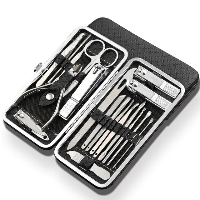 Set Profesional de Manicura y Pedicura LuxeTools de Acero Inoxidable – 19 Piezas