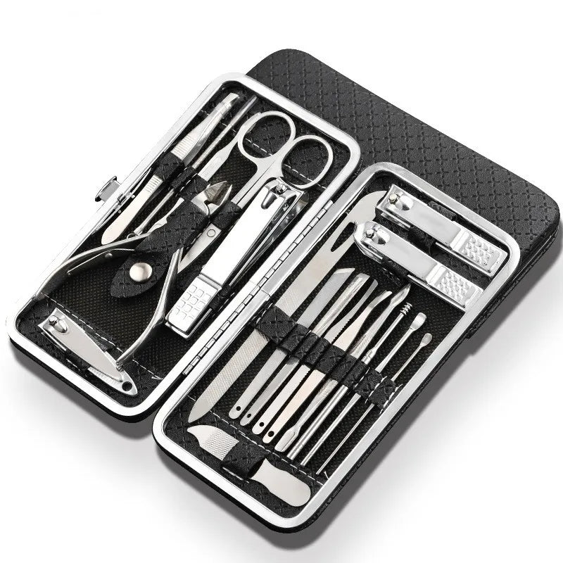 Set Profesional de Manicura y Pedicura LuxeTools de Acero Inoxidable – 19 Piezas