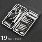 Set Profesional de Manicura y Pedicura LuxeTools de Acero Inoxidable – 19 Piezas