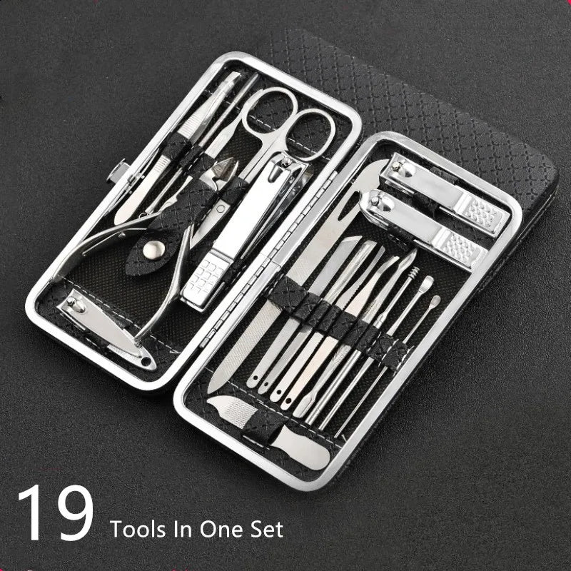 Set Profesional de Manicura y Pedicura LuxeTools de Acero Inoxidable – 19 Piezas