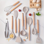 Set de utensilios de cocina de silicona antiadherente resistente al calor
