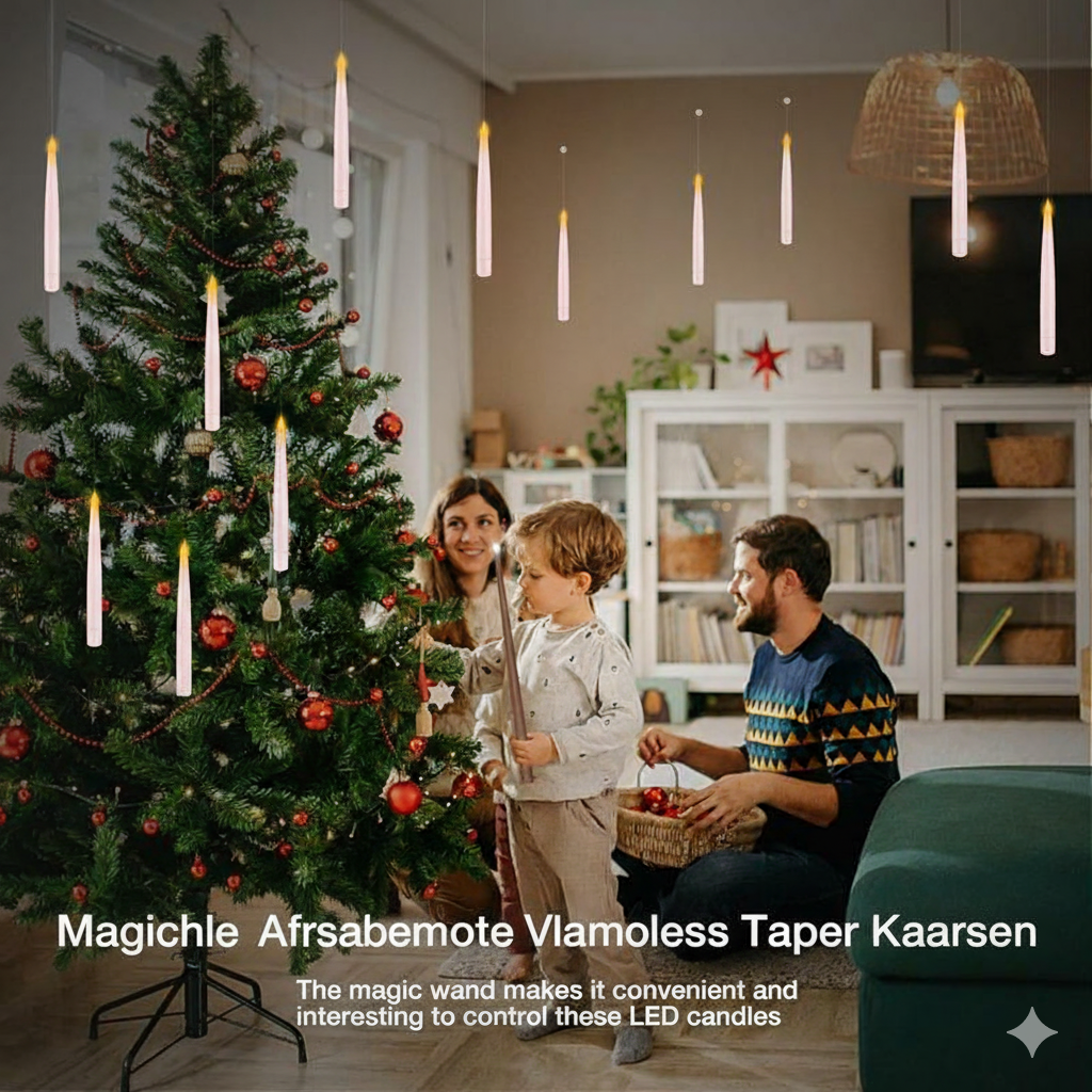 Set de velas LED colgantes LumiGlow con mando a distancia