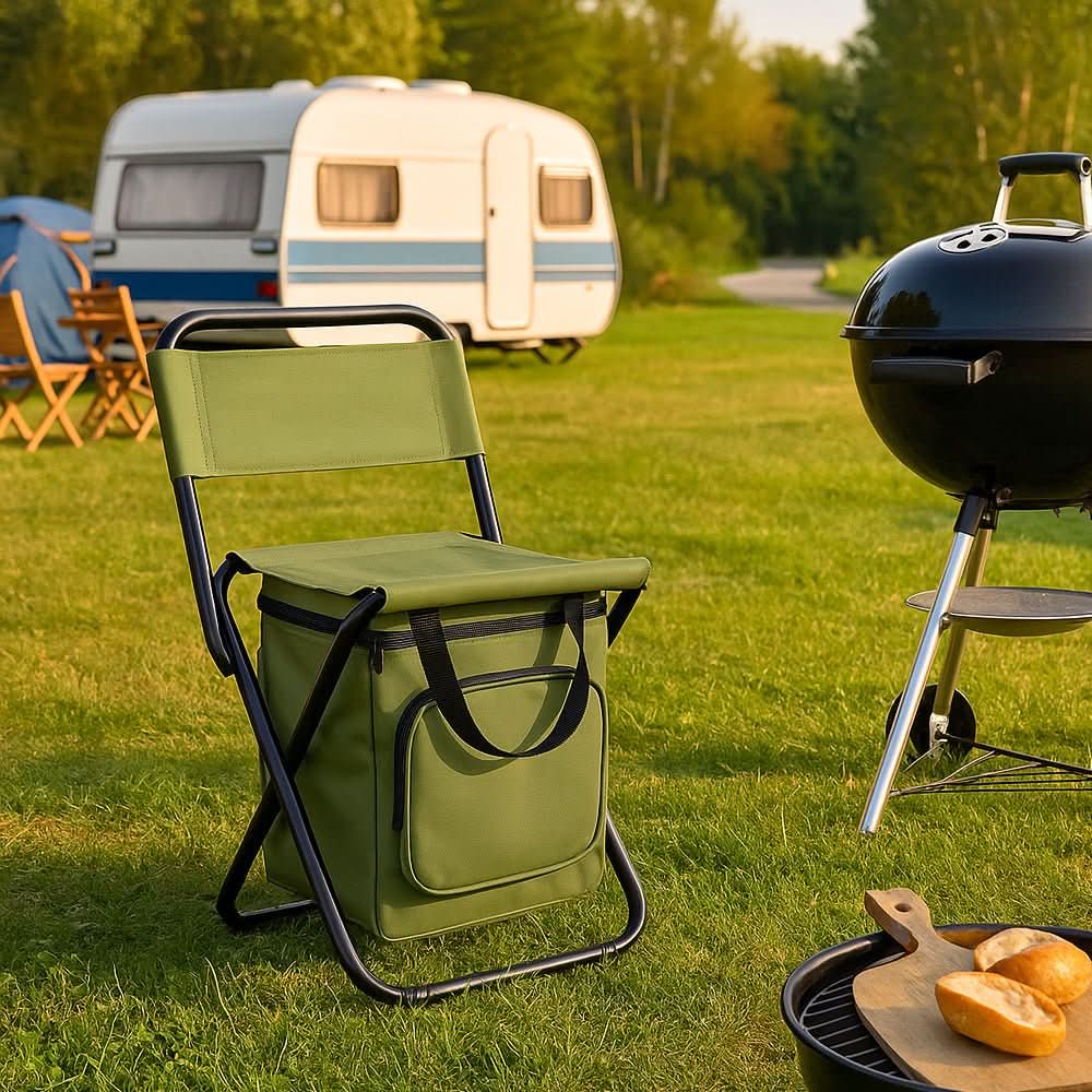 Silla plegable con nevera integrada para aventuras al aire libre