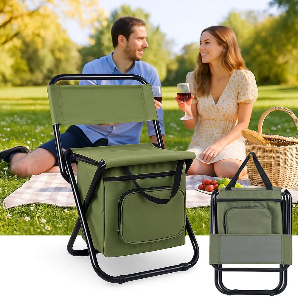 Silla plegable con nevera integrada para aventuras al aire libre