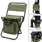 Silla plegable con nevera integrada para aventuras al aire libre