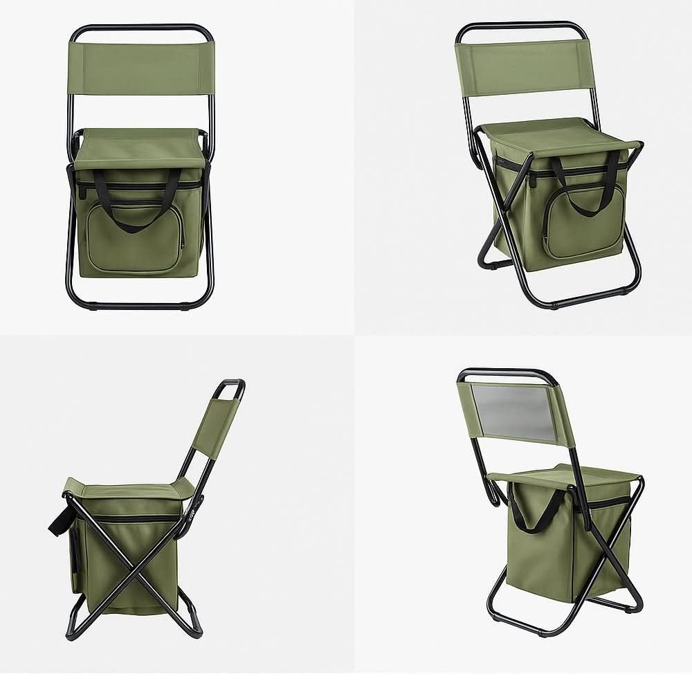Silla plegable con respaldo y nevera integrada
