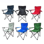 Silla plegable portátil de exterior con reposabrazos, respaldo y portavasos