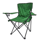 Silla plegable portátil de exterior con reposabrazos, respaldo y portavasos