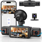 Sistema de dashcam de 4 cámaras, grabación frontal 1920P, visión nocturna, Wi‑Fi