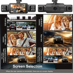 Sistema de dashcam de 4 cámaras, grabación frontal 1920P, visión nocturna, Wi‑Fi