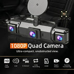 Sistema de dashcam de 4 cámaras, grabación frontal 1920P, visión nocturna, Wi‑Fi
