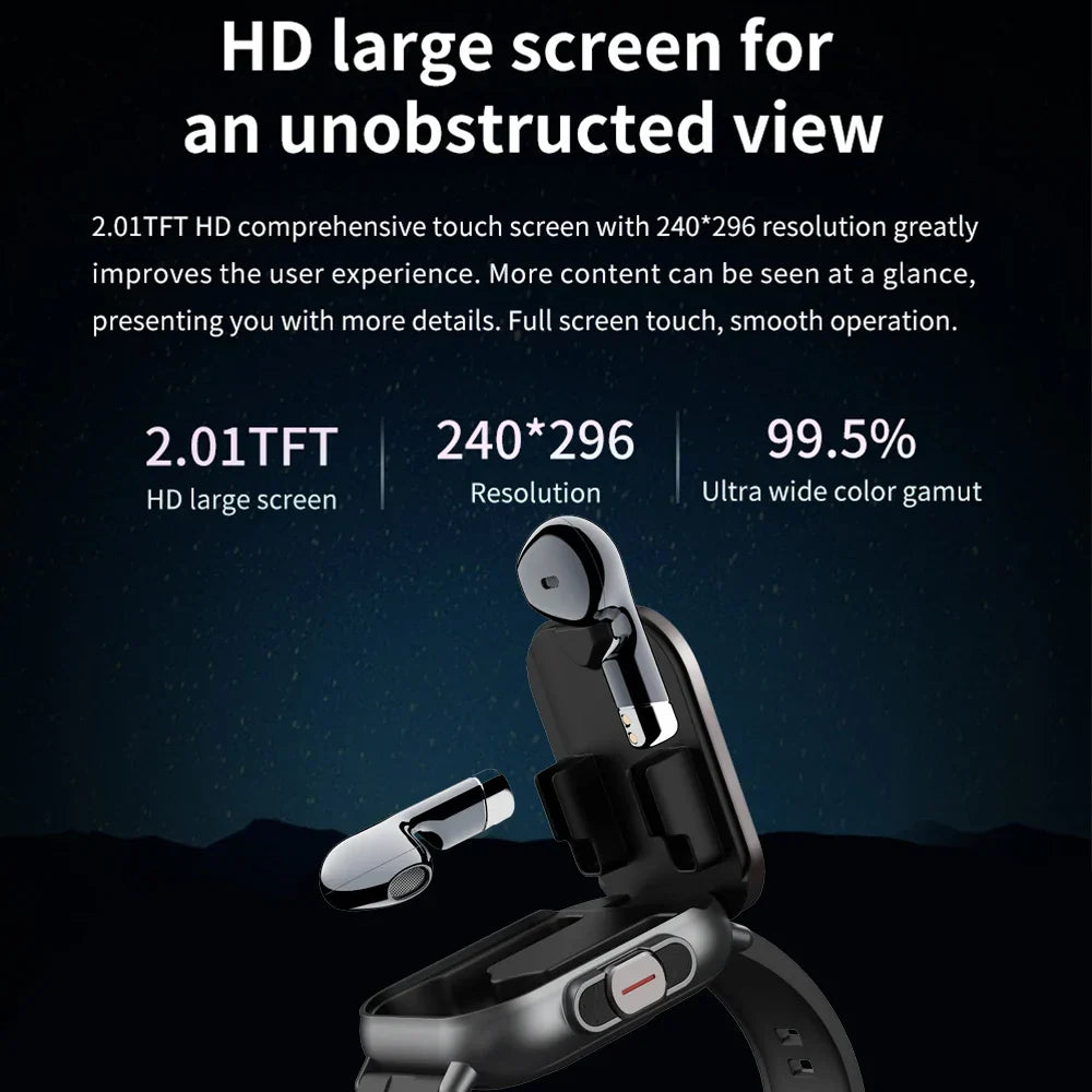 Smartwatch 2 en 1 con auriculares inalámbricos integrados