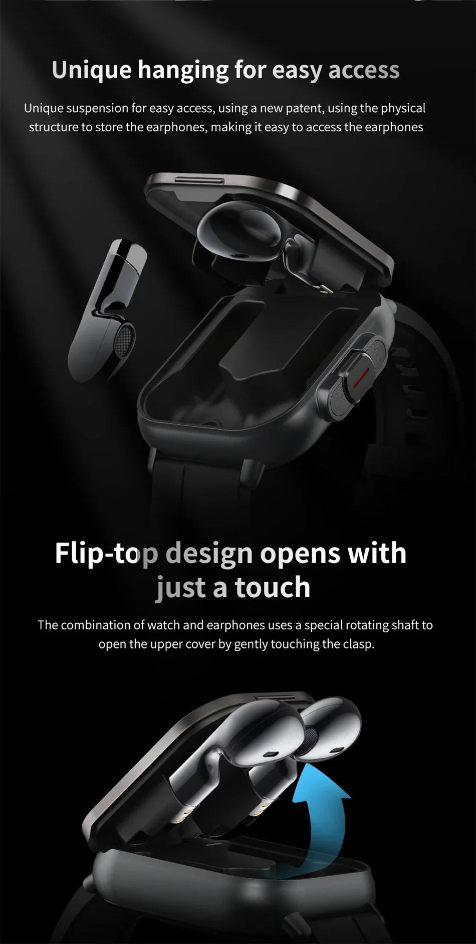 Smartwatch 2 en 1 con auriculares inalámbricos integrados