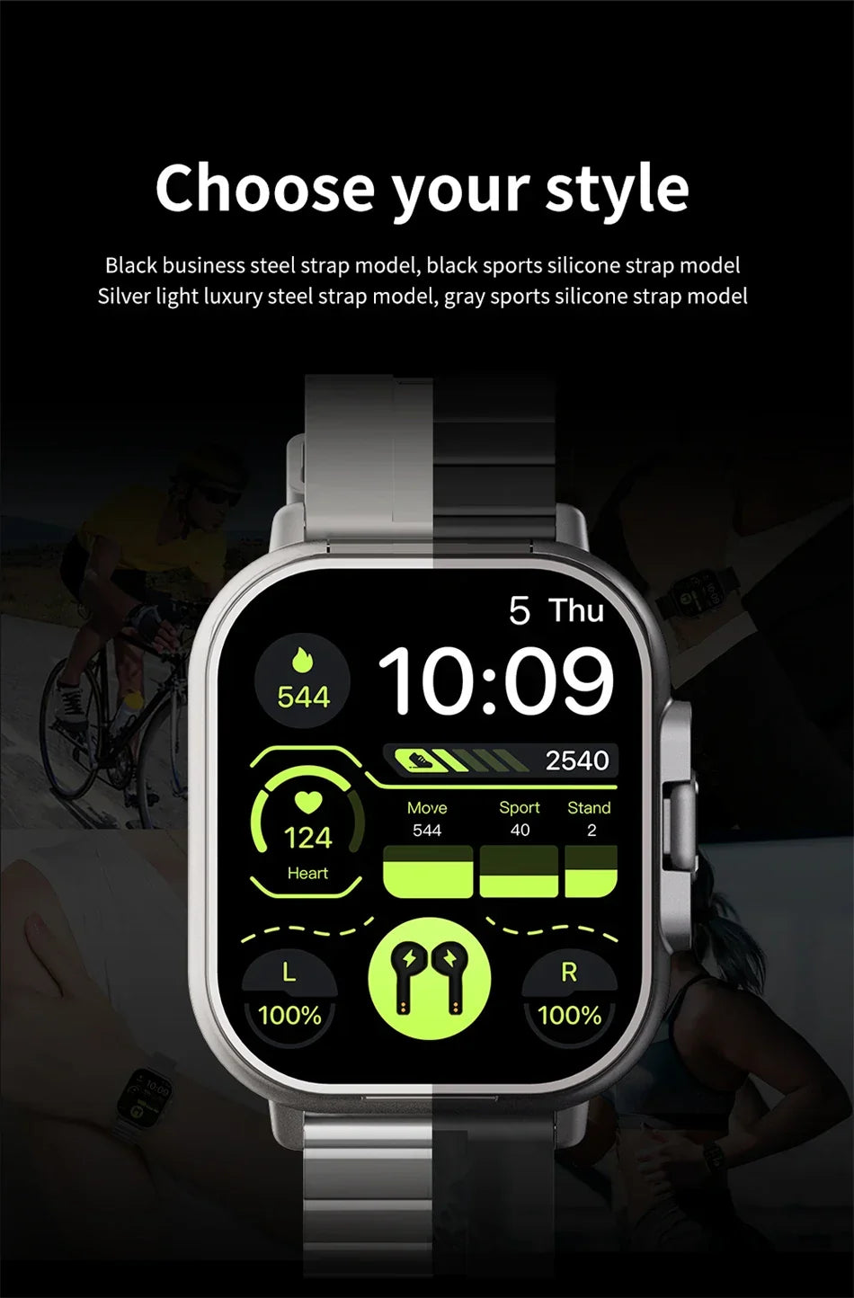 Smartwatch 2 en 1 con auriculares inalámbricos integrados