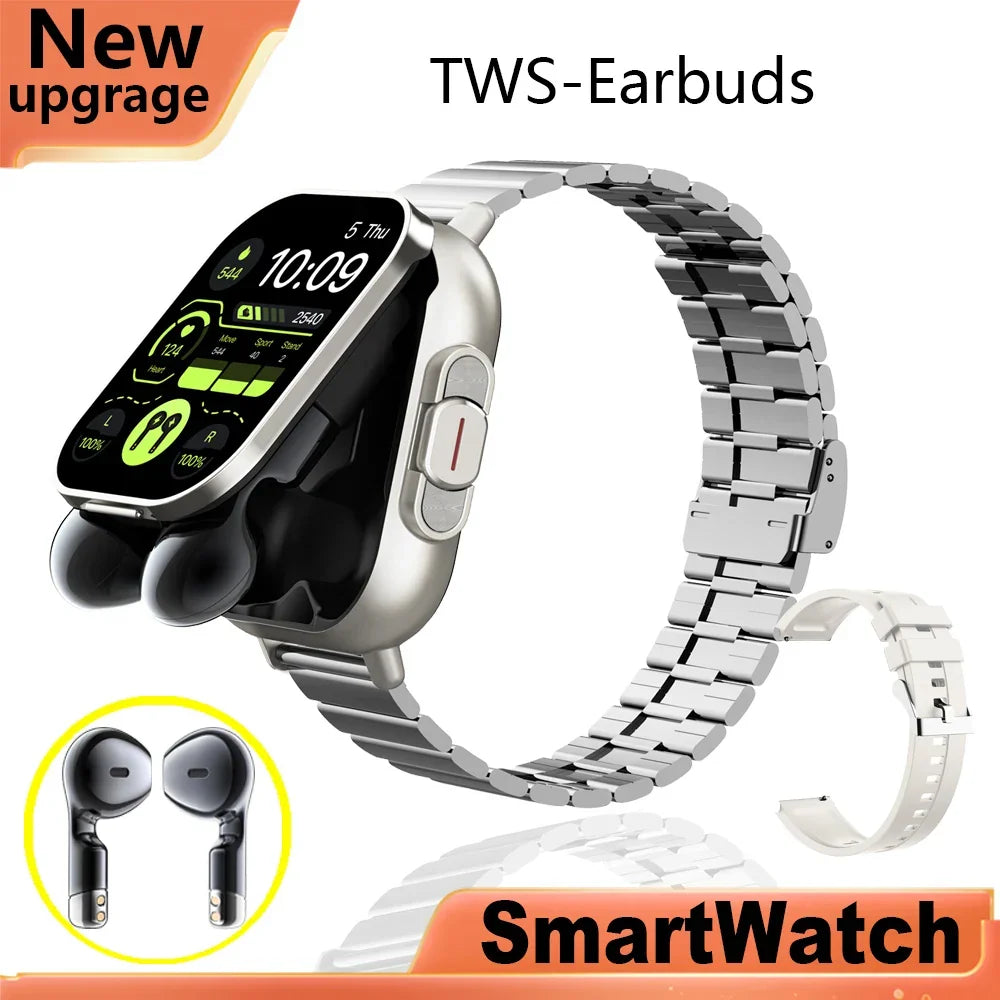 Smartwatch 2 en 1 con auriculares inalámbricos integrados