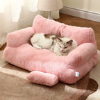 Sofá cama de felpa para perros y gatos – Espacioso, lavable a máquina y ultra confortable
