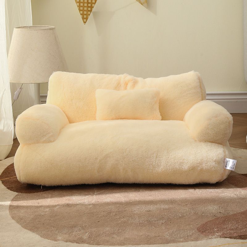 Sofá cama de felpa para perros y gatos – Espacioso, lavable a máquina y ultra confortable