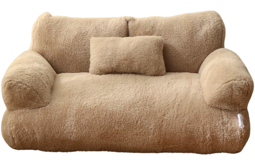 Sofá cama de felpa para perros y gatos – Espacioso, lavable a máquina y ultra confortable