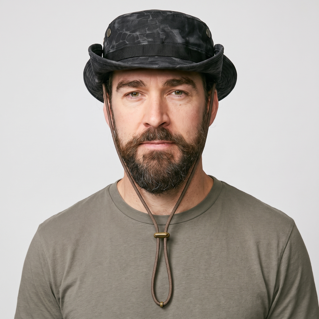 Sombrero Boonie para Hombre - Sombrero de Sol de Ala Ancha Plegable - Sombrero de Pesca
