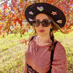 Sombrero cowgirl de paja con prismas reflectantes