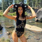 Sombrero cowgirl de paja con prismas reflectantes