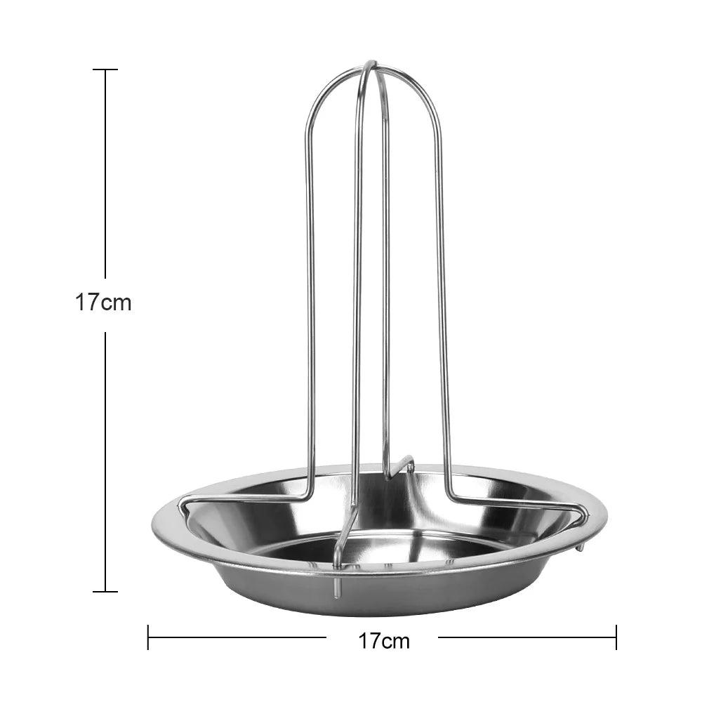 Soporte asador para pollo antiadherente de acero al carbono