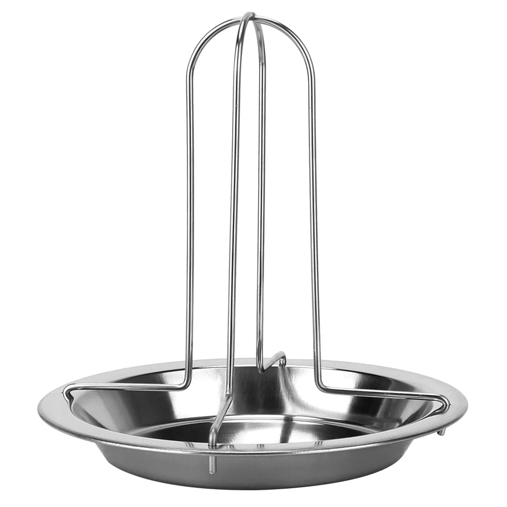Soporte asador para pollo antiadherente de acero al carbono