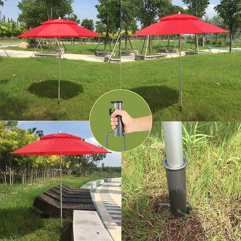 Soporte de anclaje en espiral ajustable para sombrilla