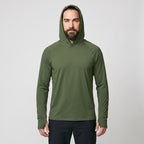 Sudadera con capucha UPF 50+ para hombre – Top UV ligero de secado rápido para senderismo y pesca con presillas para pul