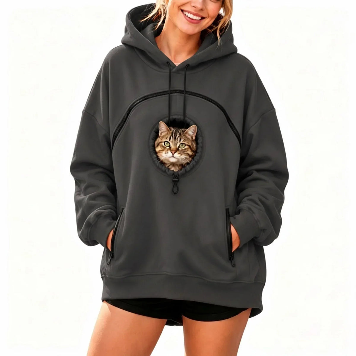 Sudadera con capucha y bolsillo para mascotas