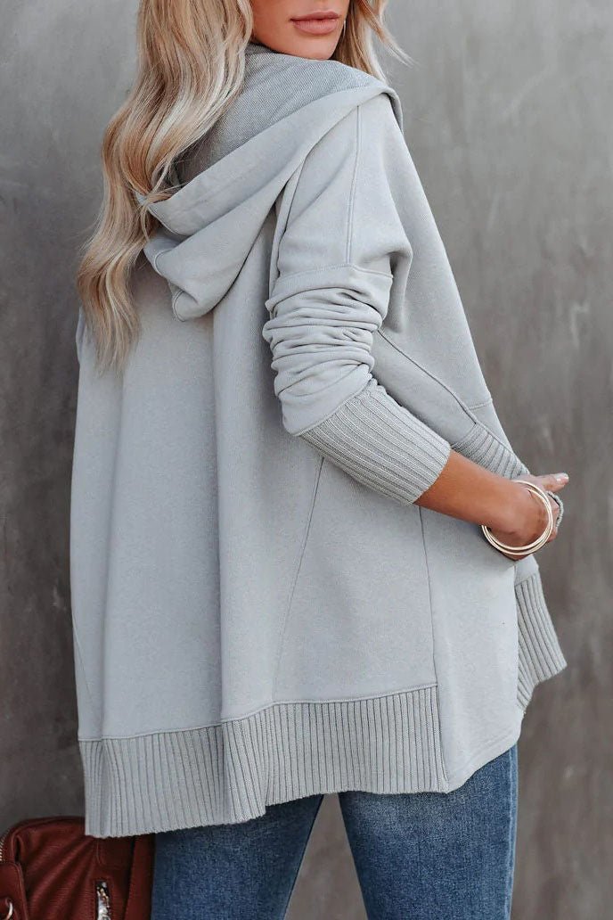 Sudadera larga de mujer, túnica oversize con cuello en V de botones a presión y bolsillo canguro, 8 colores, tallas S a 