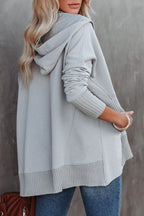 Sudadera larga de mujer, túnica oversize con cuello en V de botones a presión y bolsillo canguro, 8 colores, tallas S a 