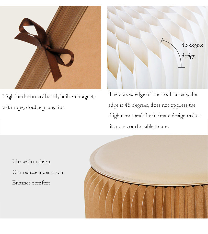 Taburete plegable portátil de cartón kraft