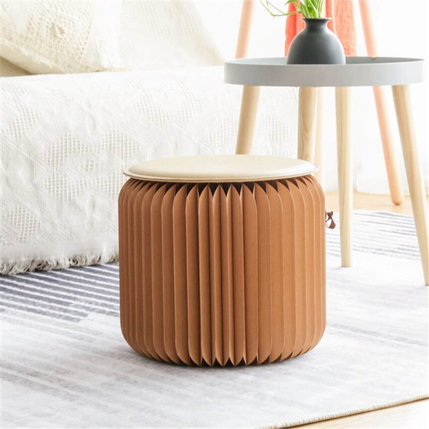 Taburete plegable portátil de cartón kraft