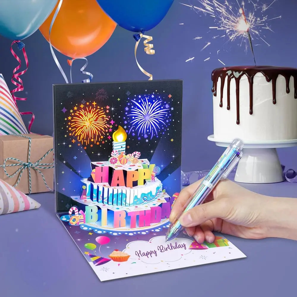 Tarjeta de cumpleaños con música y efecto de luz
