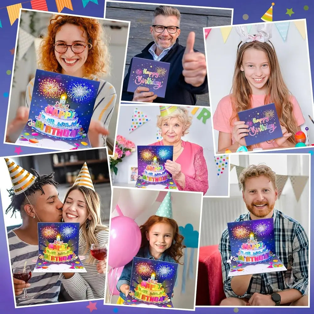 Tarjeta de cumpleaños con música y efecto de luz