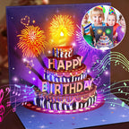 Tarjeta de cumpleaños pop-up con luz y sonido