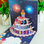 Tarjeta de cumpleaños pop-up con luz y sonido