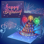 Tarjeta de cumpleaños pop-up con luz y sonido