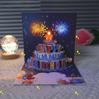 Tarjeta de cumpleaños pop-up con luz y sonido