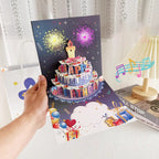 Tarjeta de cumpleaños pop-up con luz y sonido