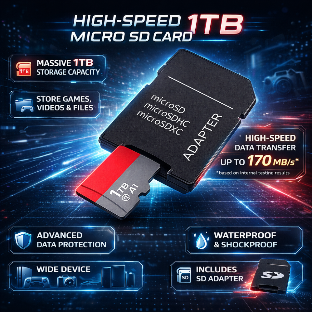 Tarjeta Micro SD de 1 TB — Almacenamiento de memoria de alta velocidad