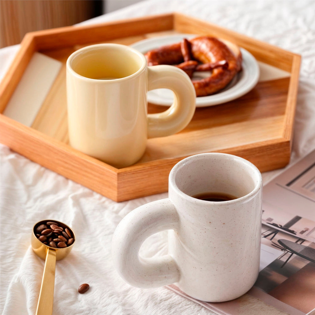 Taza Athenea – Taza de porcelana de lujo con diseño geométrico