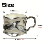 Taza de cerámica CreArt con diseño arrugado único hecho a mano
