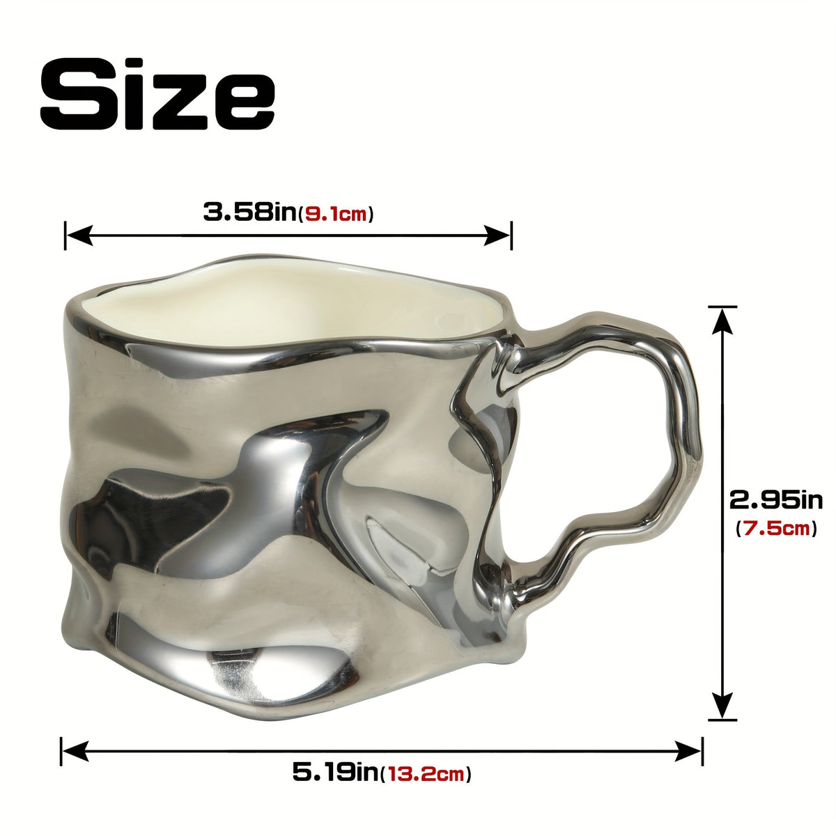 Taza de cerámica CreArt con diseño arrugado único hecho a mano