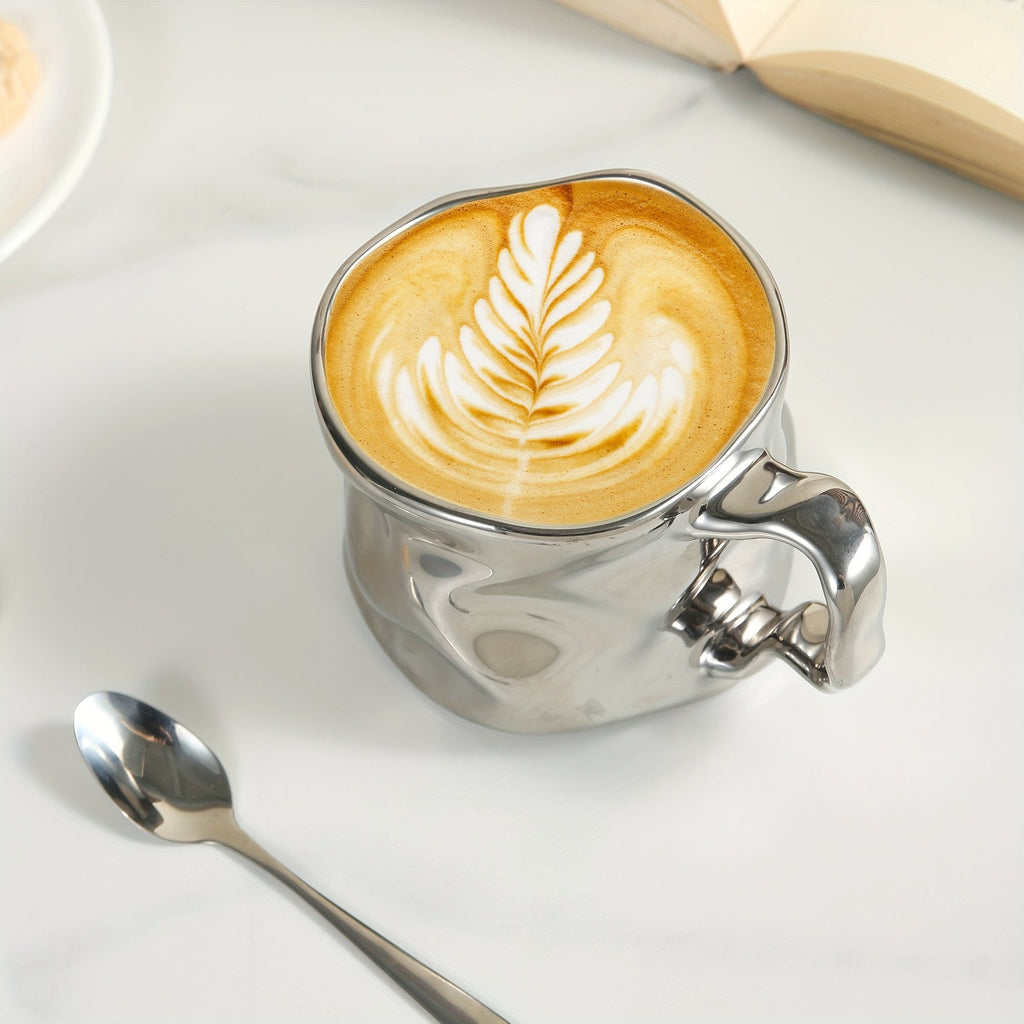 Taza de cerámica CreArt con diseño arrugado único hecho a mano