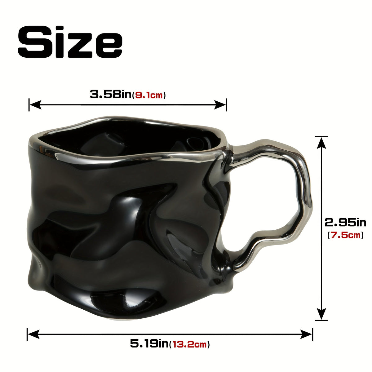 Taza de cerámica CreArt con diseño arrugado único hecho a mano