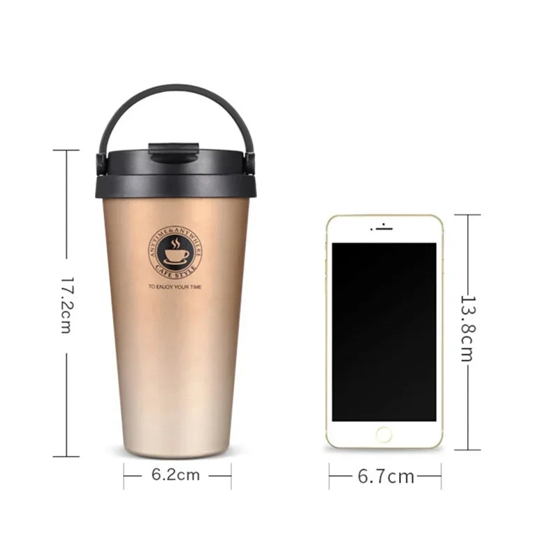 Taza térmica de acero inoxidable 500 ml con tapa deslizante