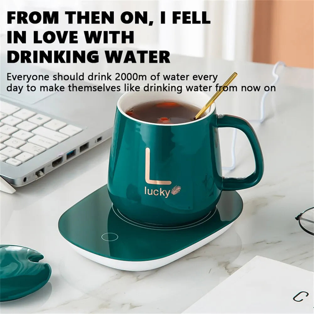 Taza térmica de cerámica con calentador eléctrico y termostato
